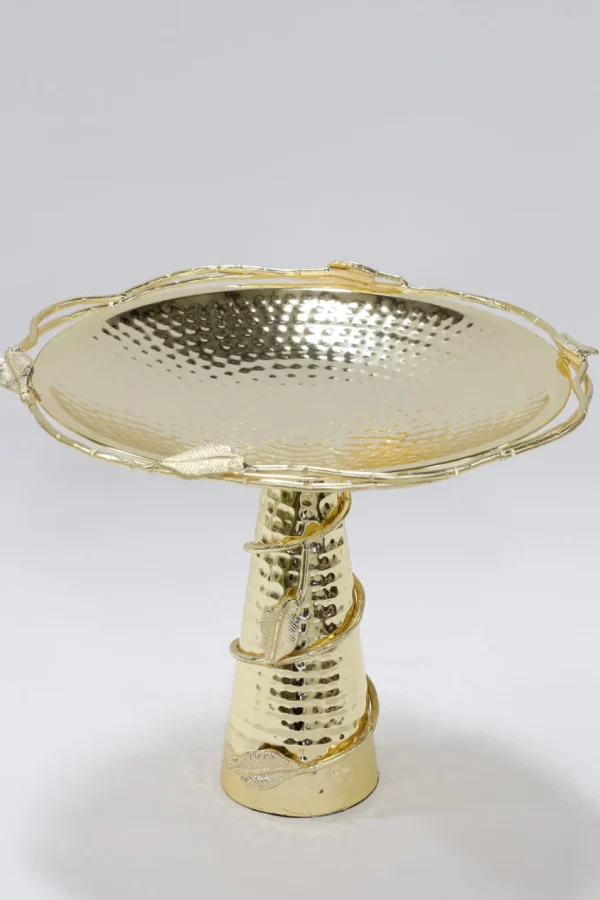Inspire Me! Home Decor Gold Detailed Pedestal Cake Stand