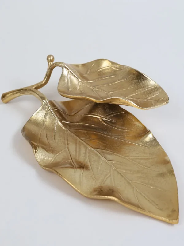 Inspire Me! Home Decor Gold Double Leaf Platter