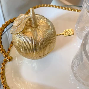Inspire Me! Home Decor Gold Apple Honey Jar With Spoon