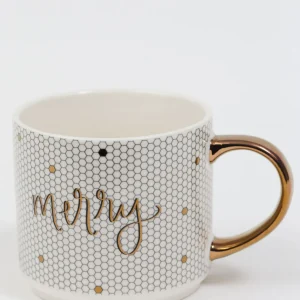 Inspire Me! Home Decor Gold Merry Mosaic Mug