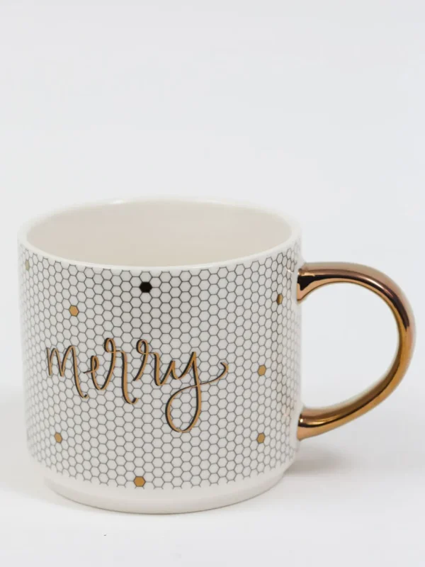 Inspire Me! Home Decor Gold Merry Mosaic Mug