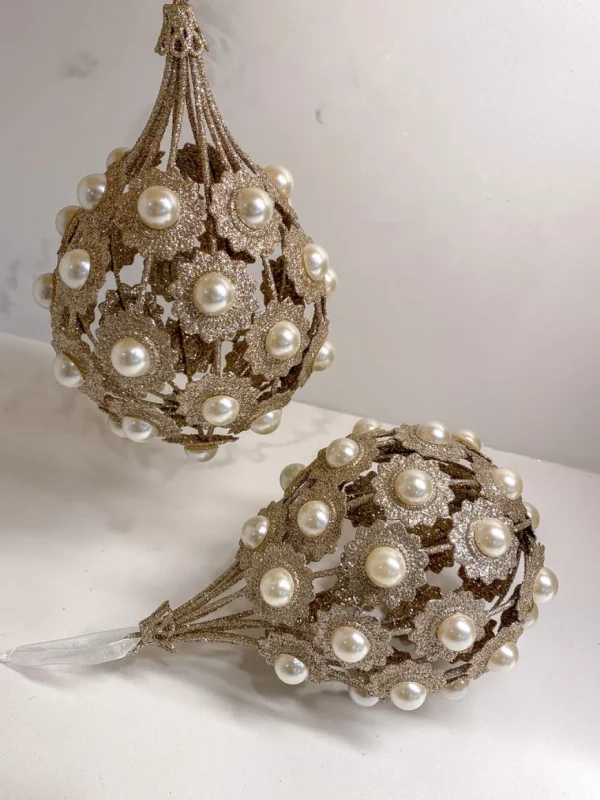 Inspire Me! Home Decor Gold Large Metallic Pearl Ornament/Orb