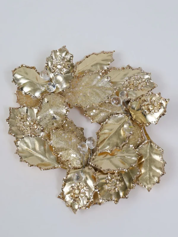 Inspire Me! Home Decor Gold Leaf Candle Wreath