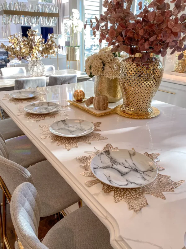 Inspire Me! Home Decor Gold Metallic Maple Leaf Place Mats (Set Of 4)