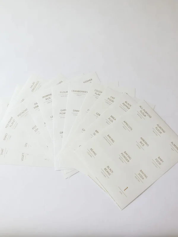 Inspire Me! Home Decor Gold Pantry Labels