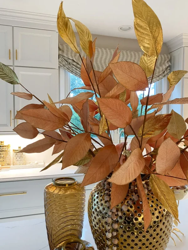 Inspire Me! Home Decor Gold Magnolia Leaf Stem