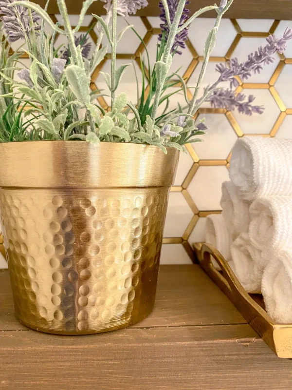 Inspire Me! Home Decor Gold Metal Hammered Pot