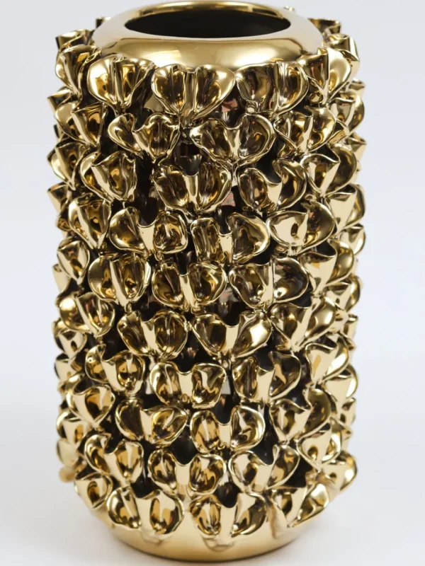 Inspire Me! Home Decor Gold Vase With Petal Design