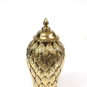 Inspire Me! Home Decor Gold Petal Textured Ginger Jars (3 Sizes)
