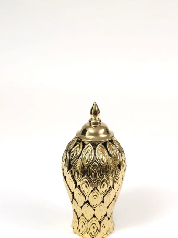 Inspire Me! Home Decor Gold Petal Textured Ginger Jars (3 Sizes)