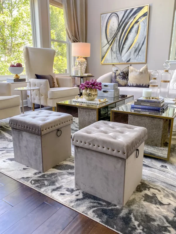 Inspire Me! Home Decor Gold Anastasia Storage Ottoman (4 Colors)