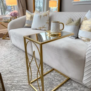 Inspire Me! Home Decor Gold Mirror Top C Table