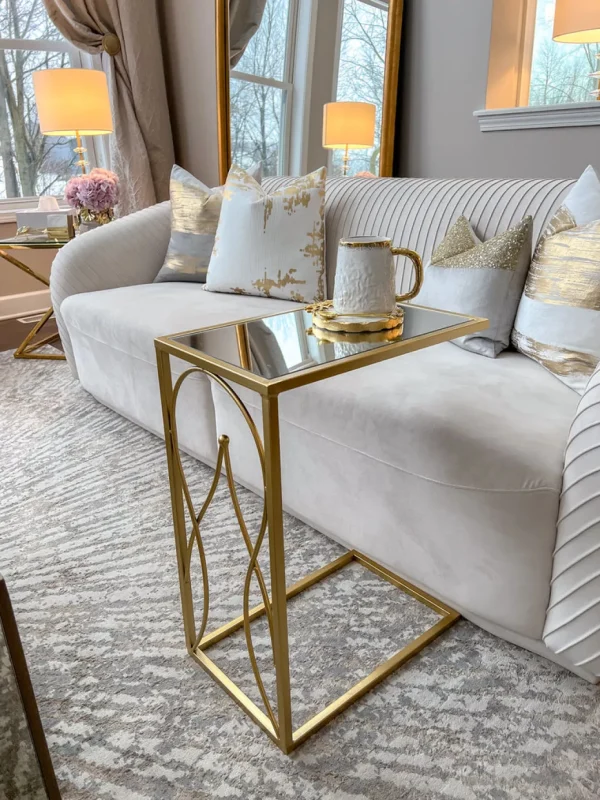 Inspire Me! Home Decor Gold Mirror Top C Table