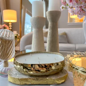 Inspire Me! Home Decor Gold 6 Wick Hammered Candle