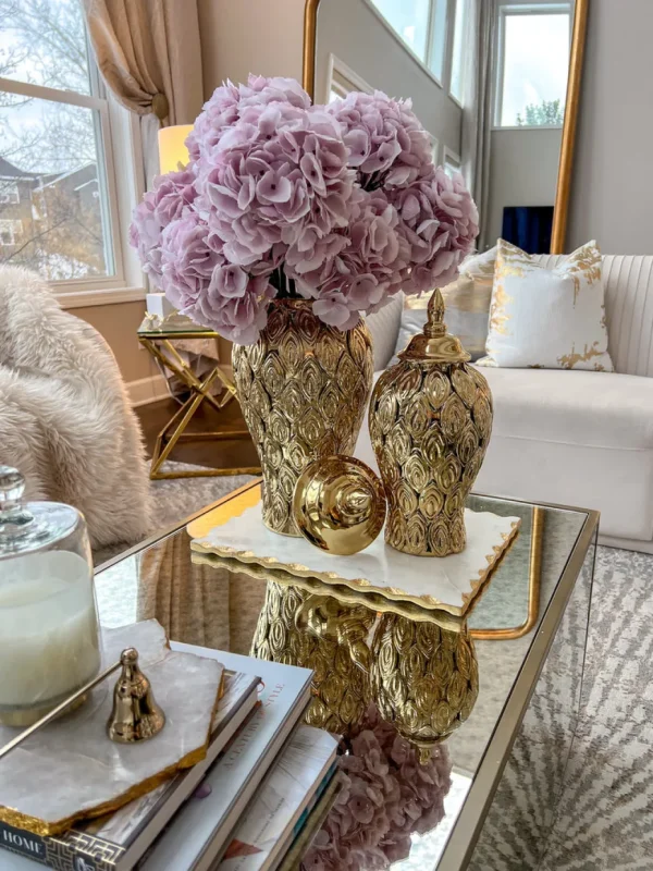 Inspire Me! Home Decor Gold Petal Textured Ginger Jars (3 Sizes)