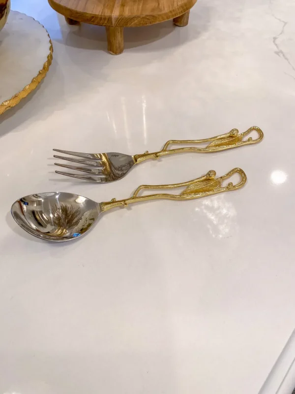 Inspire Me! Home Decor Gold Branch Server Set