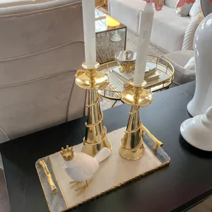 Inspire Me! Home Decor Gold Candle Holder Leaf Design (2 Sizes)