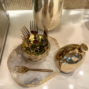Inspire Me! Home Decor Gold Egg Shaped Utensil Holder (2 Styles)