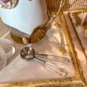 Inspire Me! Home Decor Gold Set Of 4 Spoons With Acrylic Handle (2 Colors)