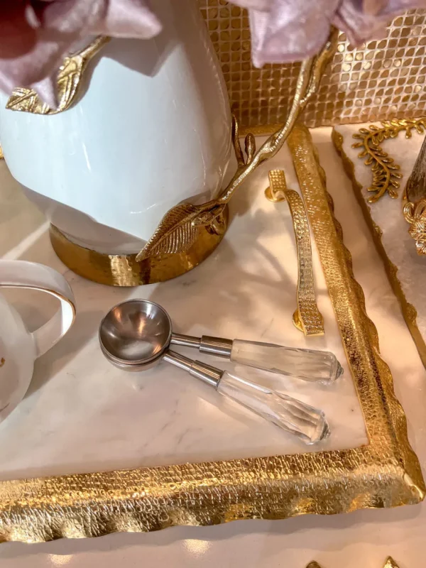 Inspire Me! Home Decor Gold Set Of 4 Spoons With Acrylic Handle (2 Colors)