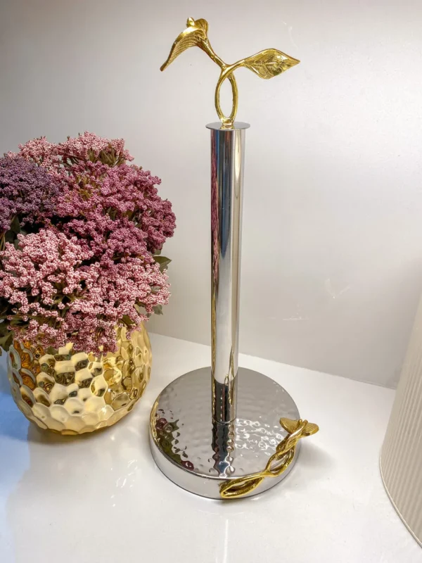 Inspire Me! Home Decor Gold Leaf Detailed Paper Towel Holder ( Available In 2 Sizes)