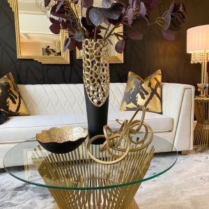 Inspire Me! Home Decor Gold And Matte Black Bowl W/ Textured Finish