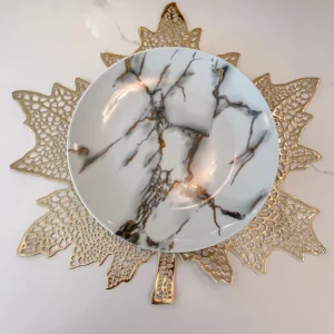 Inspire Me! Home Decor Gold Metallic Maple Leaf Place Mats (Set Of 4)