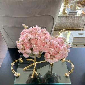 Inspire Me! Home Decor Gold Branch Centerpiece With 2 Glass Crackled Bowls