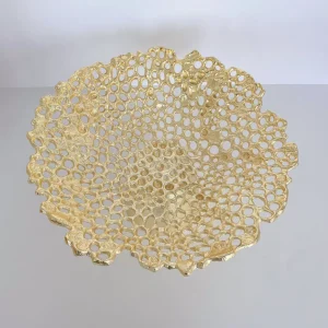 Inspire Me! Home Decor Gold Coral Pedestal Bowl