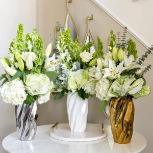 Inspire Me! Home Decor Gold Wavy Design Vase (2 Sizes) ” From Pops Of Color Home Collection”