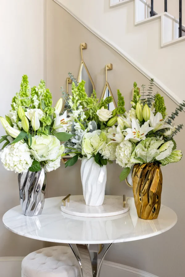Inspire Me! Home Decor Gold Wavy Design Vase (2 Sizes) ” From Pops Of Color Home Collection”