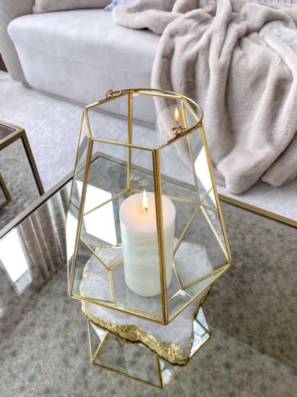 Inspire Me! Home Decor Gold And Glass Lantern