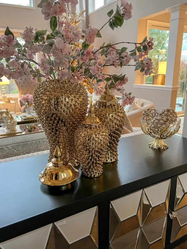 Inspire Me! Home Decor Gold Studded Ginger Jar (3 Sizes)
