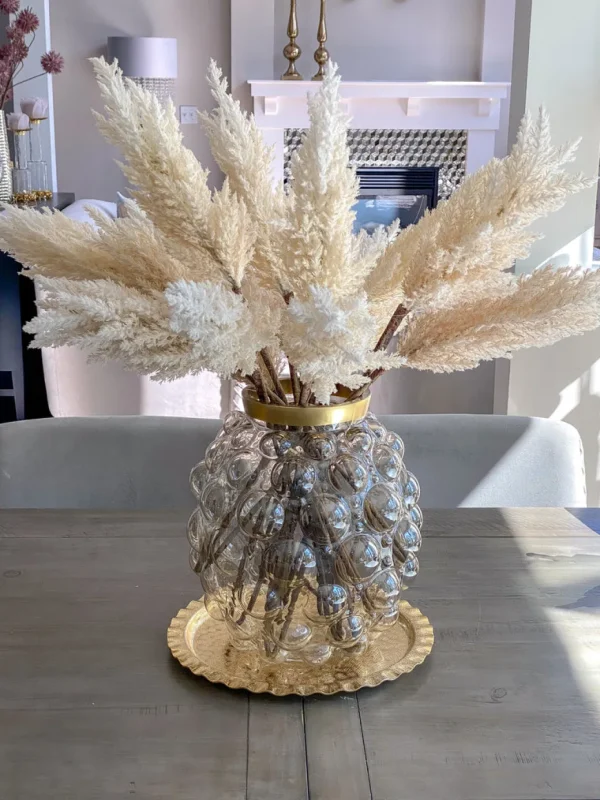 Inspire Me! Home Decor Gold Textured Ruffle Round Tray/Charger