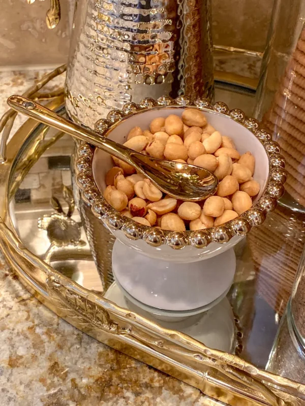 Inspire Me! Home Decor Gold Beaded Snack Bowl W/ Spoon