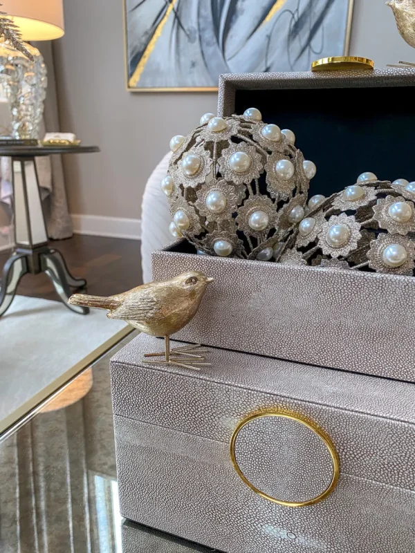 Inspire Me! Home Decor Gold Large Metallic Pearl Ornament/Orb