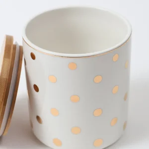 Inspire Me! Home Decor Gold Polka Dots Lidded Jar