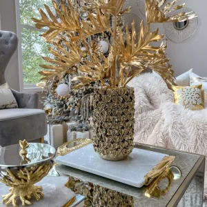 Inspire Me! Home Decor Gold Vase With Petal Design