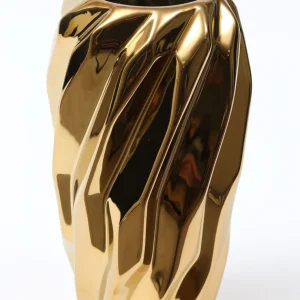 Inspire Me! Home Decor Gold Wavy Design Vase (2 Sizes) ” From Pops Of Color Home Collection”