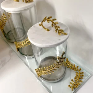 Inspire Me! Home Decor Gold Curry Leaf Canister (3 Sizes)