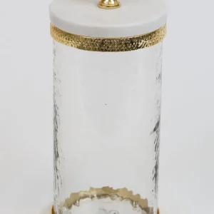 Inspire Me! Home Decor Gold Textured Rim Canisters W/ Marble Lid (3 Sizes)