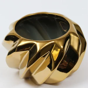 Inspire Me! Home Decor Gold Wavy Design Vase (2 Sizes) ” From Pops Of Color Home Collection”