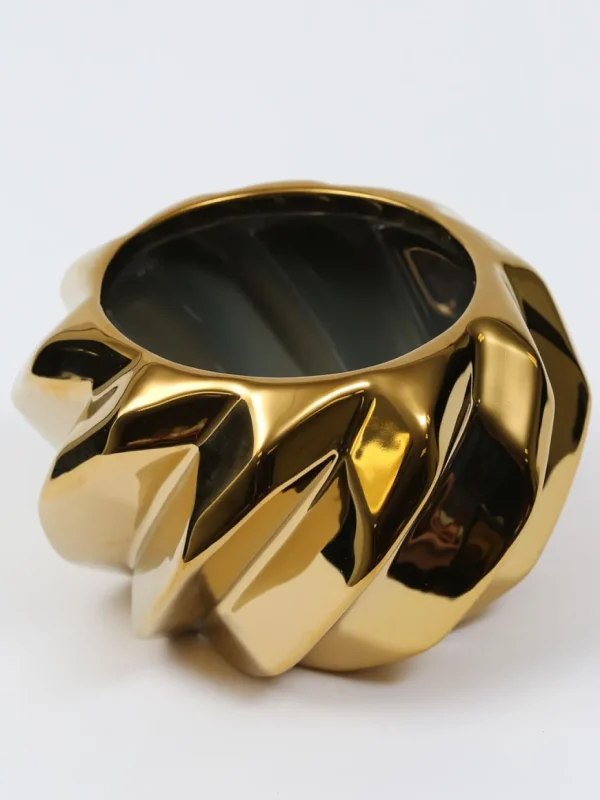 Inspire Me! Home Decor Gold Wavy Design Vase (2 Sizes) ” From Pops Of Color Home Collection”