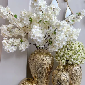 Inspire Me! Home Decor Gold Petal Textured Ginger Jars (3 Sizes)