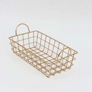 Inspire Me! Home Decor Gold Rectangular Wired Basket (3 Sizes)