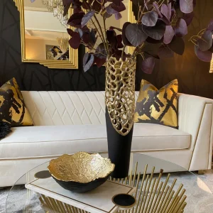 Inspire Me! Home Decor Gold And Matte Black Bowl W/ Textured Finish