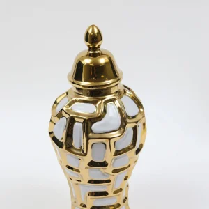 Inspire Me! Home Decor Gold & White Ginger Jar (3 Sizes)