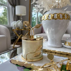 Inspire Me! Home Decor Gold Leaf Candle Bundle