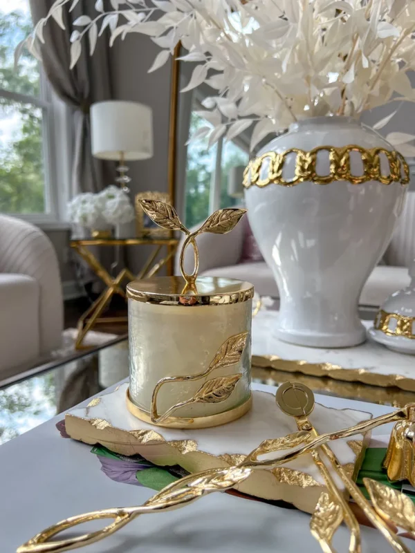 Inspire Me! Home Decor Gold Leaf Candle Bundle