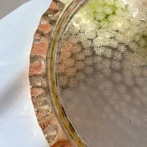 Inspire Me! Home Decor Gold Textured Ruffle Round Tray/Charger